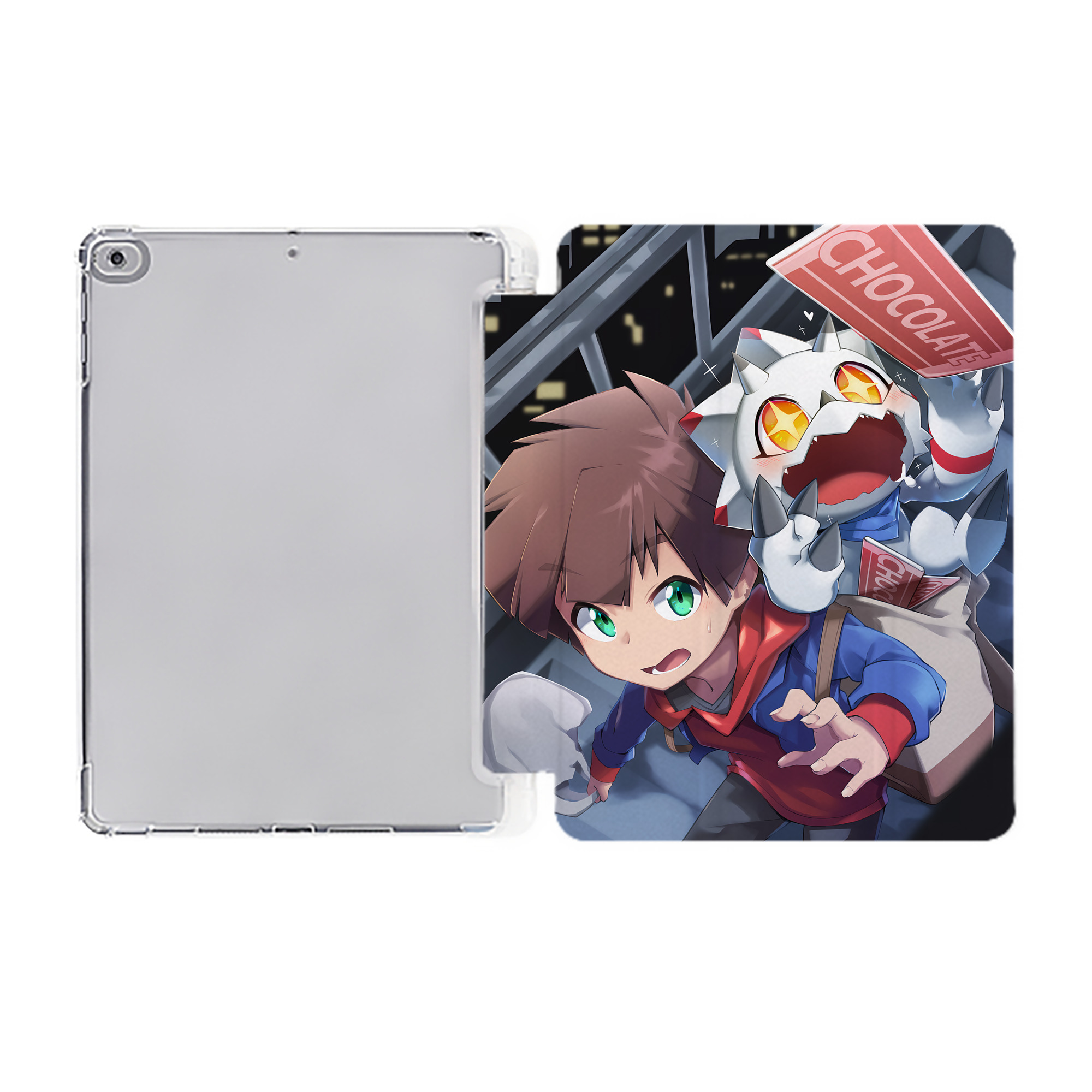 （画像用） Digimon デジタルモンスター/デジモン IPad ケース ペン収納付き 三つ折りスタンド PUレザー×シリコン 対応機種9.5/10.5/10.9インチ